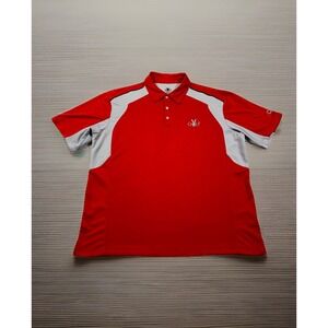 Playboy Golf Polo Men's Med. Red and Gray Logo Short Sleeve Breathable Polyester